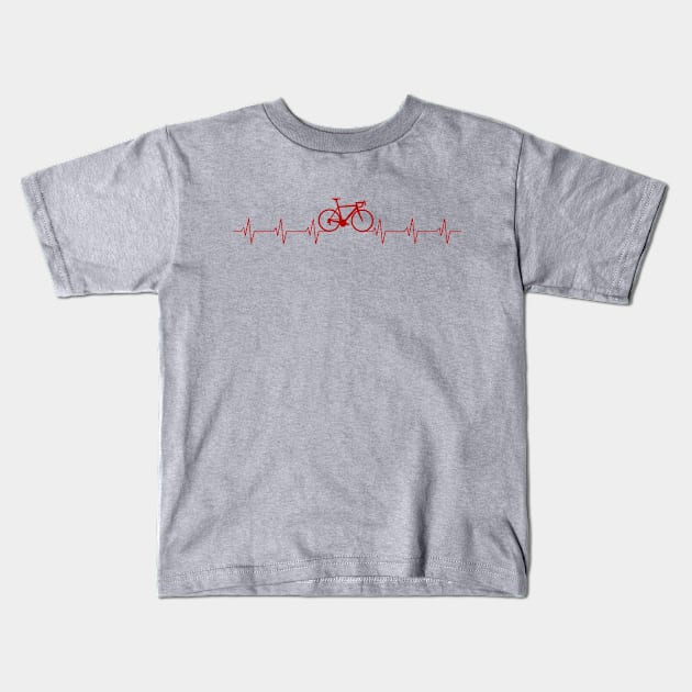 Heartbeat Cycling Kids T-Shirt by esskay1000